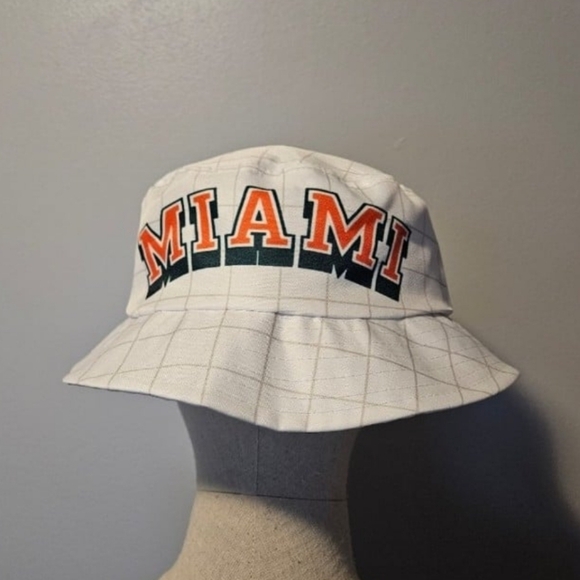 White Miami Hurricanes Bucket Hat - Picture 3 of 4